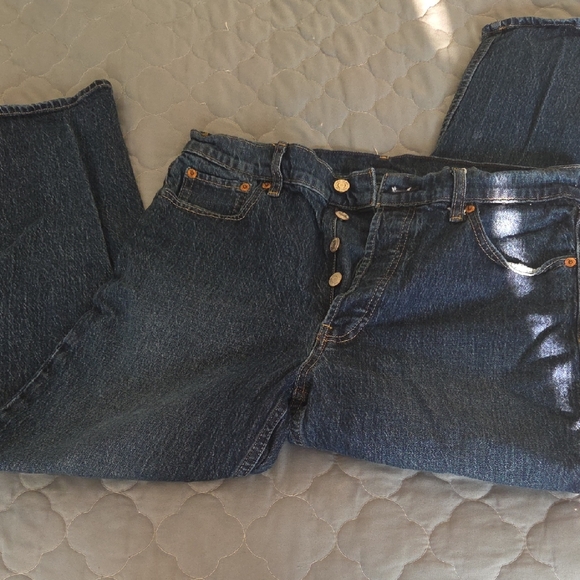 GAP Cheeky Straight High Rise Jeans - Dark Blue - Picture 1 of 5